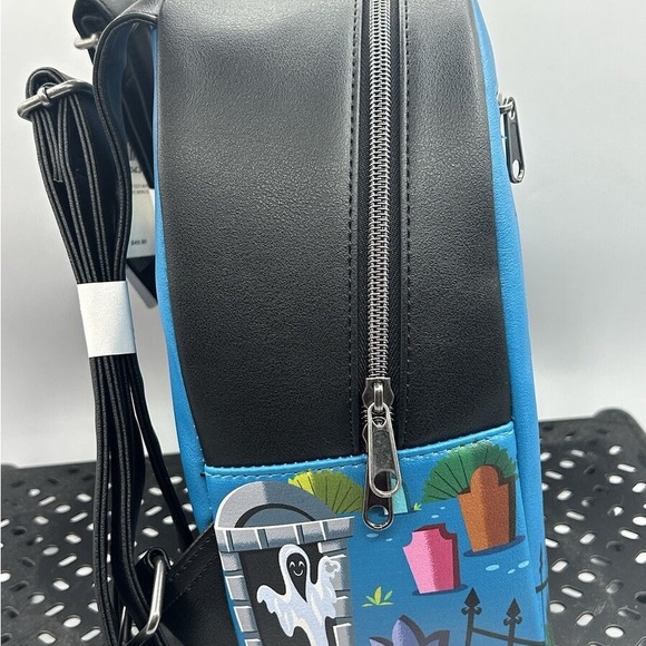 NWT - Loungefly Disney The Haunted Mansion Attraction Cartoon Artwork Backpack - Picture 7 of 9